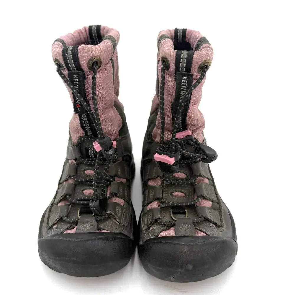 KEEN Kids Leather Winterport Neo DT Snow Boots Size 11